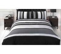 Detroit Striped Duvet Cover Set: King/Grey