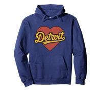 Detroit Throwback Vintage Heart Nostalgic City Pullover Hoodie