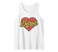 Detroit Throwback Vintage Heart Nostalgic City Tank Top