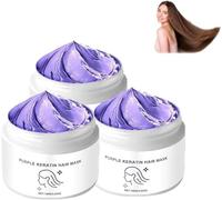 Detroitrain 2025 New Power Purple Keratin Hair Mask - Hair Repair Moisturizing Conditioner for All Hair Types, Deep Conditioning Hair Masks,Activates Hair Roots, Improves Frizz,Smoothness (3 Box)