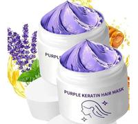 Detroitrain Purple Keratin Hair Mask,2025 New Hair Repair Moisturizing Conditioner,Power Purple Hair Mask,Deep Conditioning for Hair,Hydrates & Restores Softness,Activates Hair Roots (2 Box)