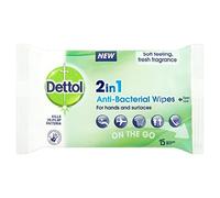 Dettol 2 in 1 Travel Wipes 15 Pack