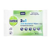 Dettol 2 in 1 Travel Wipes 15 Pack pack