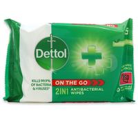 Dettol 2 in 1 On-The-Go Anti-Bacterial Wipes 15