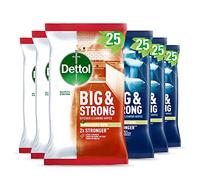 Dettol Antibacterial Biodegradable Kitchen & Bathroom Cleaning Wipes, 150 Count, Pack Of 6, Power Pure, Eco-Friendly, Multi-Surface, Effective Germ Protection, 3 X 25