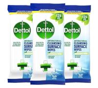 Dettol Antibacterial Disinfectant Surface Cleaning Wipes, 126 Count, Pack Of 3 - Perfect Addition To First Aid Kits, Hygienic And Convenient For Home Or Office Use