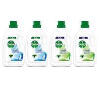 Dettol Antibacterial Laundry Cleanser, Original and Sensitive Sanitiser Additives, Fresh Cotton and Fragrance Free Multipack, 25 Washes, 4x 1.5 L, Pack of 2.
