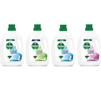 Dettol Antibacterial Laundry Cleanser, Original and Sensitive Sanitiser Additives, Fresh Cotton and Lavender Multipack, 25 Washes, 4x 1.5 L, Pack of 2.
