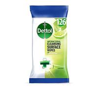 Dettol Antibacterial Lime & Mint Cleaning Wipes - 126 Count | Germ Protection, Fresh Scent, Multi-Surface Use, Convenient for Home, Office, Travel, Hygiene Essentials