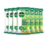 Dettol Tru Clean Antibacterial Multi Surface Wipes, Crisp Pear Scent, 50 Count, 7 Pack, Total 350, Effective Germ Protection, Household Cleaning Solution, Fresh Fragrance