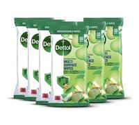 Dettol Antibacterial Multi-Surface Wipes, Plant-Based, Crisp Pear Scent, 6 X 50