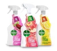 Dettol Antibacterial Multipurpose Cleaner Multipack, Pomegranate & Lime, Summer Fruits, Sparkling Lemon Burst, 1L Each, Pack Of 3, Ideal For Home Hyg