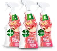 Dettol Antibacterial Multipurpose Cleaning Spray, Summer Fruits Fragrance, Multipack 1L X 3