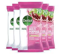 Dettol Antibacterial Multipurpose Disinfectant Wipes, Pomegranate Scent, 5 Pack of 70 (Total 350), Germ Protection, Surface Cleaner, Hygienic, Convenient, Fresh Fragrance