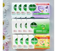 Dettol Antibacterial Soap -12 x100g, Choose Your Pack Option (ORIGINAL, SENSITIVE & FRESH)