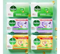 Dettol Antibacterial Soap Bundle - 6 x 100g Bars (Original, Sensitive & Fresh)