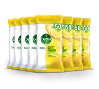 Dettol Antibacterial Wipes, Citrus, Total of 400 Wipes (8 Packs X 50), Biodegradable Wipes, Cleaning Wipes, Disinfectant Wipes, Surface Wipes, Antiba