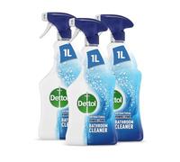 Dettol Bathroom Cleaner Spray, Multipack of 3 X 1L, Total of 3L, Antibacterial Bathroom Spray, Shower Cleaner, Shower Screen Cleaner, Limescale Remover, Disinfectant, Household Cleaners