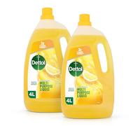 Dettol Citrus Surface Cleaner 2x4L - Multi-Purpose Antibacterial Disinfectant for Floors, Kitchen, Grease, Sinks - Powerful Household Cleaning Liquid
