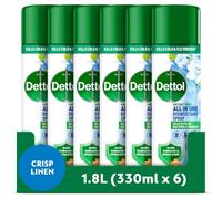 Dettol Disinfectant Spray, Crisp Linen (6 x 300ml) 1.8L