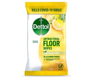 Dettol Floor Wipes Cleaning Lemon and Lime Extra large Wipes, 10 each