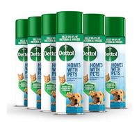 Dettol Homes With Pets Disinfectant Spray, Multipack Of 6 X 300ml, Total 1.8L, Cat Urine Odour Remover, Dog Spray, Pet Odour Eliminator, Dog Disinfectant, Antibacterial, Grooming, Dogs