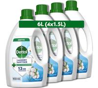 Dettol Laundry Sanitiser Antibacterial Fresh Cotton 6L Total 15L x 4pck 12h