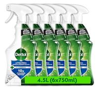Dettol, Mould Remover, 4.5L (750ml x6) Bathroom Cleaner, Contains Bleach, Limescale Remover, Antibacterial Spray, Disinfectant, Combats Mildew, No Scrubbing needed