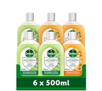 Dettol, Multipurpose Concentrated Disinfectant Liquid, Antibacterial, Mixed Multipack, 3000ml (500ml x 6 pck), Long Lasting Fragrance with Essential oils, Kills 99.9 Percent of Bacteria