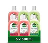 Dettol, Multipurpose Concentrated Disinfectant Liquid, Antibacterial, Mixed Multipack, 3000ml (500ml x 6 pck), Long Lasting Fragrance with Essential oils, Kills 99.9 Percent of Bacteria