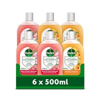 Dettol, Multipurpose Concentrated Disinfectant Liquid, Rose & Peachlossom + Mango & Hibiscus 3000ml (500ml x 6 pck), Long Lasting Fragrance with Essential oils, Kills 99.9 Percent of Bacteria