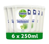 Dettol No-Touch Hands Free Refill Package (6 x 250ml Pack) Liquid Soap, Aloe Vera