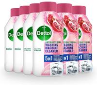 Dettol Pomegranate Washing Machine Cleaner, Antibacterial Liquid, Eliminates Bacteria, Odour, Limescale, Dirt, Pack of 6 x 250 ml, Fresh Scent, Deep Clean, Protects Appliance, Easy Use
