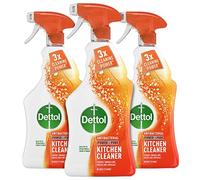 Dettol - Power and Pure Kitchen Spray Cleaner, Grease & Burnt Food Remover, 1 Litre - Pack of 3