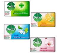 Dettol Soap, Antibacterial Soap Bar, Soap Bundle, 4 Pack (Original, Skincare, Cool, Fresh), 60g Each