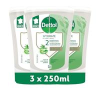 Dettol soap refills hands kit no touch - perfume aloe vera - 250ml refill pack of 3