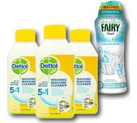 Dettol Washing Machine Cleaner & Fairy Scented Booster Bundle