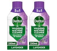 Dettol, Washing Machine Cleaner, Lavender, 500ml (250ml x 2pck) Antibacterial, Removes Bacteria, Odours, Limescale and Hidden Dirt, Lasting Freshness, Kills 99.9 Percent of Bacteria