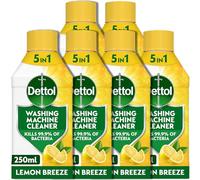 Dettol Washing Machine Cleaner, Lemon, Multipack of 6 X 250ml, Total of 1.5L, Wasing Machine Limescale Remover, Washing Machine Descaler, Antibacterial, Disinfectant, Laundry