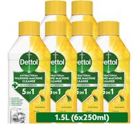 Dettol Washing Machine Cleaner, Lemon, Multipack of 6 X 250ml, Total of 1.5L, Wasing Machine Limescale Remover, Washing Machine Descaler, Antibacteri