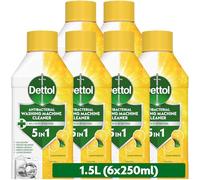 Dettol Washing Machine Cleaner, Lemon, Multipack of 6 X 250ml, Total of 1.5L, Wasing Machine Limescale Remover, Washing Machine Descaler, Antibacterial, Disinfectant, Laundry