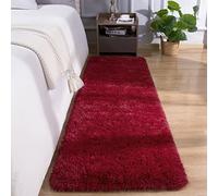 DETUM Wine Red Runner Rug 2x6 Fluffy Rug Runner for Bedroom Living Room