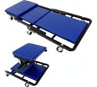 Deuba® 2-in-1 Folding Car Creeper and Seat 36”, 150kg Load, Black & Blue