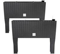 Deuba® 2x Raised Planter Beds | Compact Garden Planter Trough for Tomatoes Carrots Potatoes Chia Seeds and other Vegetables | Birthday Gifts for Women and Men | 30L | Anthracite Grey