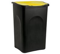 Deuba 50 Litre Bin with Lid Waste Bin - Black and Yellow