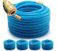 Deuba 5X 20m Compressed Air Hose PVC Quick Coupling 15 Bar ¼' Connection Ø Inside 6mm Outside 13mm Fabric Hose Pneumatic Tools