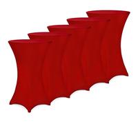 Deuba® 5x Spandex Tablecloth High Table Slip Covers, 80-85cm, Red