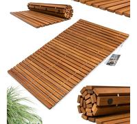 Deuba Wooden Bath Mat Duckboard | FSC Certified Acacia Wood | Non Slip Bathroom Spa Shower Mat Sauna Slatted Rectangular Luxury Modern Doormat