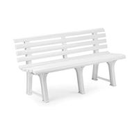 Deuba Banc de Jardin Parc Terrasse Orchidee Blanc PVC - 145x49x74 cm Jardin