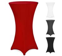Deuba® Bar Table Stretch Slip Cover for 60-65cm Diameter Bistro Tables | 120cm Height | 30°C Washable Easy Care Fabric | Reinforced Feet | Ideal for Weddings, Parties, Events | Bordeaux Red